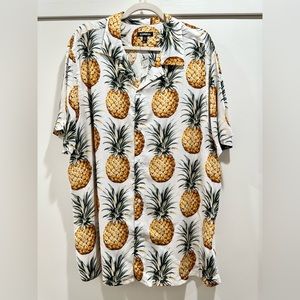 Men’s Express Pineapple short sleeve button down, size XL, new with tags